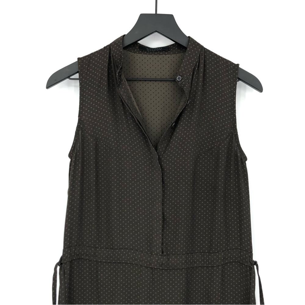 ALLSAINTS Lin Polka Dot Mini Dress Green Brown 0 - Picture 2 of 12